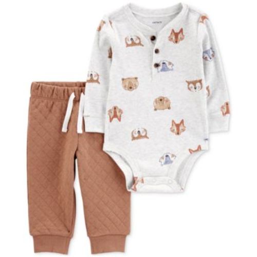 Baby Boys Animals-Print Bodysuit & Pants, 2 Piece Set