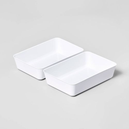2pk Large Storage Trays Daydream Green - Brightroom™: Ldpe Plastic Organizer For Cosmetics & Craft Supplies