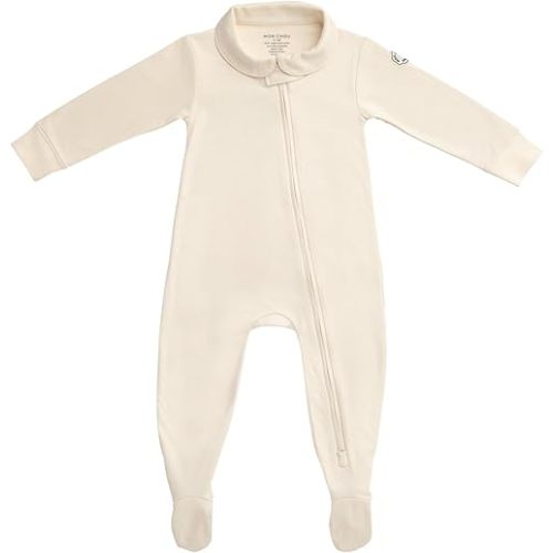 Footed Pajamas, 100% Organic Cotton Baby Clothes, Pocket for Security Tracker, Infant Toddler Boy Girl Sleeper