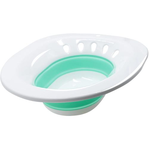 RUGUO Sitz Bath, Sitz Bath for Hemorrhoids - Sitz Bath for Toilet Seat - Sitz Bath for Postpartum Care, Sits Bath Kit for Women, Collapsible, Wider Seating Area, Deeper Bowl