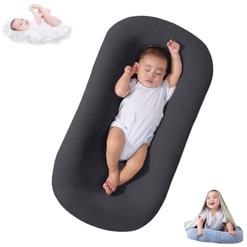 DAOLUAN Baby Lounger Bionic Organic Lounger Soft Breathable Baby Nest for Newborn Infant Babies 0-18 Months (Darkgrey, OneSize)