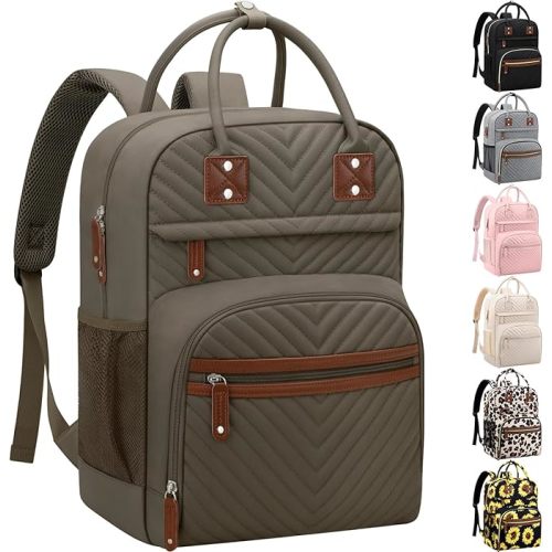 Tenot Diaper Bag Backpack Tote for Women Large Capacity, Baby Bag with Insulated Pockets Multifunctional Diaper Bags For Baby Girl Boy Waterproof Baby Bags For Boys Girls Maternity Bag khaki Brown