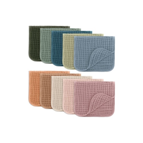 Muslin Burp Cloths - Pack of 10