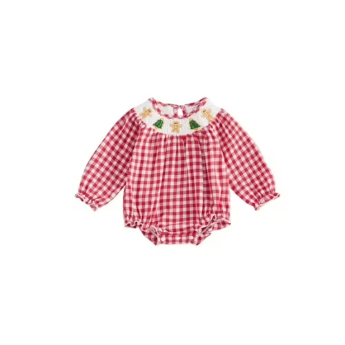 My Frist Christmas Baby Girl Outfit Newborn Christmas Tree Smocked Bubble Romper 0 3 6 12 18 Months Cute Christmas Clothes