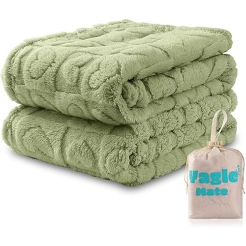 2 Pcs Baby Blankets for Boys Soft Toddler Small Blanket for Daycare, Fleece Kid Mini Blanket for Crib Baby Shower, 40X50, Green