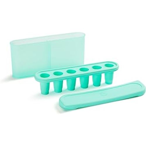 Munchkin® Silicone Baby Food Freezer Tray with Lid - Baby Popsicle Molds for Breastmilk, Fruit, and Veggie Purees, Mint