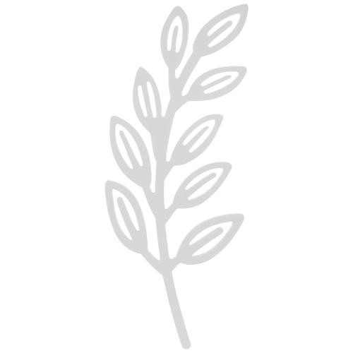 White Leafy Branch Wood Wall Decor