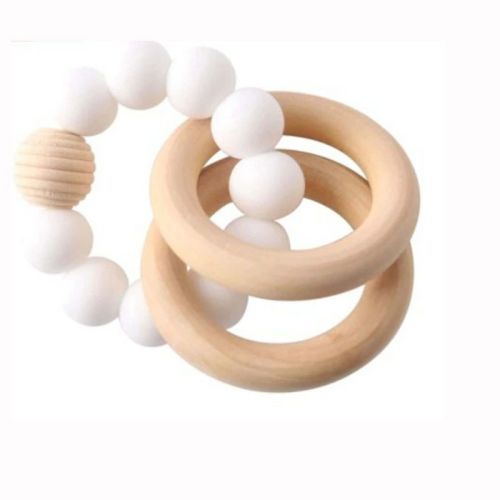 Embe Silicone Beaded Teether Bangles, Pink Cotton Candy, M/l