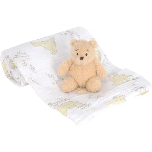 Lambs & Ivy Disney Baby Winnie The Pooh Swaddle Blanket & Plush Toy Gift Set