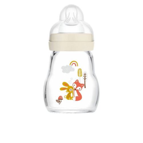 Mam Feel Good Glass Baby Bottle - Cream - 6oz