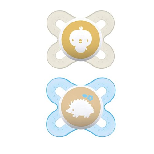 MAM Original Start Newborn Baby Pacifier, Best Pacifier for Breastfed Babies, Sterilizer Case, 2 Pack,0-3 Months, Boy
