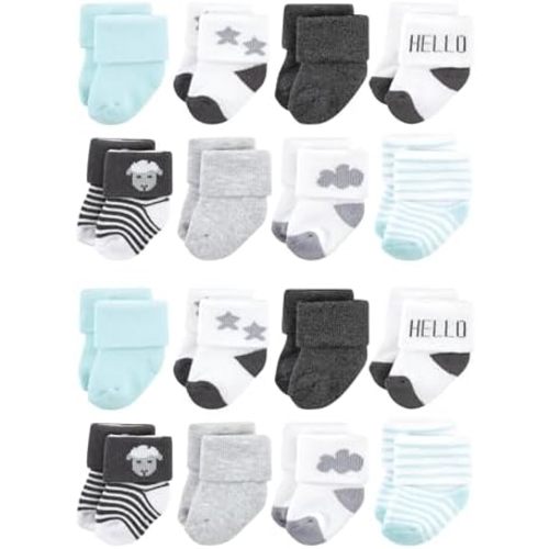 Hudson Baby Unisex Baby Cotton Rich Baby Terry Socks 16-Pack