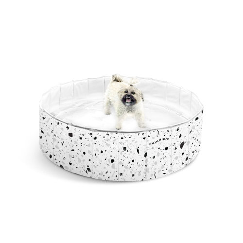 the SPECKLED TERRAZZO PUP DIP™ dog pool — MINNIDIP LUXE INFLATABLE POOLS BY LA VACA