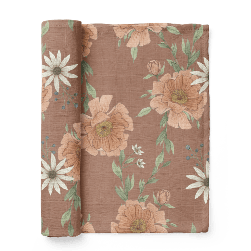 Swaddle Peony Blooms Clay – Mini Wander