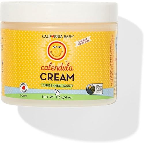 California Baby Calendula Cream | Soothing Baby Cream | Allergy Friendly | Plant-based | Soothes and Moisturizes Irritated, Dry Skin on Face and Body | 4 oz