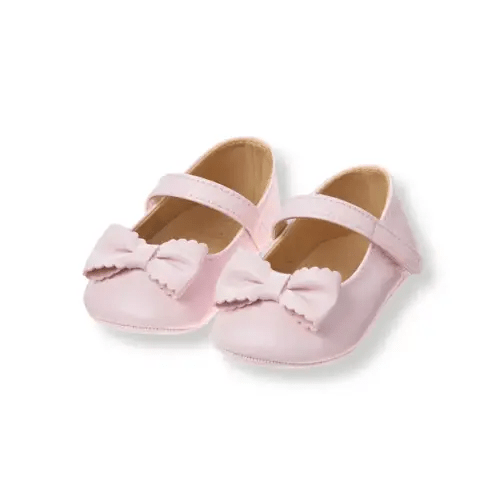 Baby Light Rose Scalloped Bow Crib Shoe by Janie and Jack