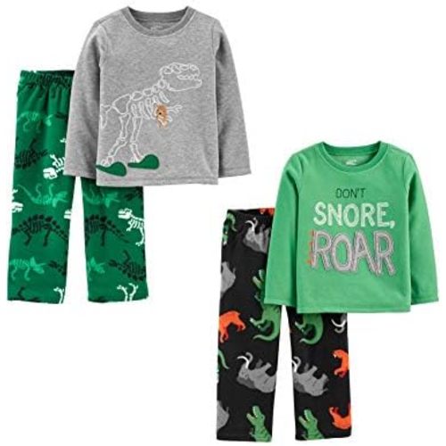 18 months. Simple Joys by Carter's Boys and Toddlers' 4-Piece Pajama Set (Cotton Top & Fleece Bottom)