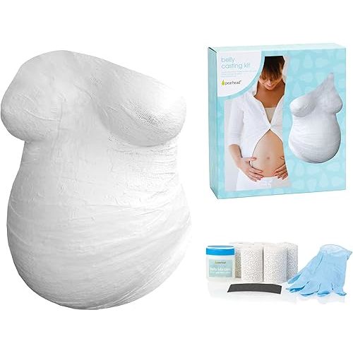 Pearhead Belly Casting Kit, Pregnancy Keepsake Making Kit, Easy DIY Plaster Cast Baby Bump Keepsake, Baby Gift For Expecting Moms and Ideal Nursery Decor, White