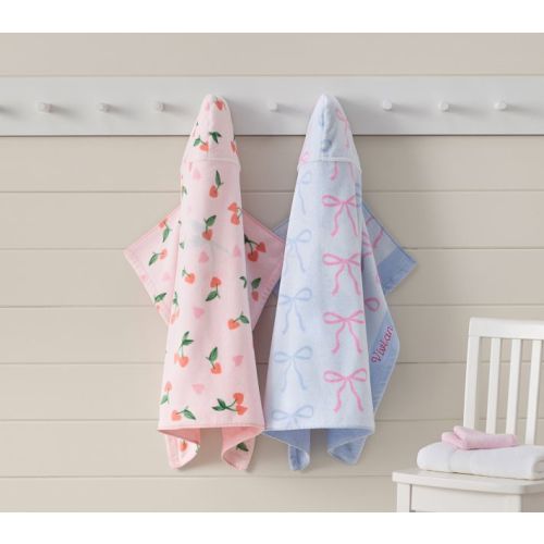 Bow Reversible Baby Beach Hooded Towel