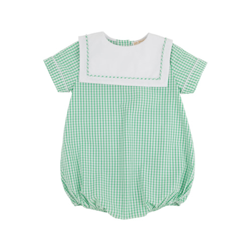 Townes Top Sail Bubble - Kiawah Kelly Green Windowpane with Worth Avenue White
