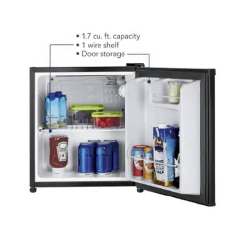 Insignia™ - 1.7 Cu. Ft. Mini Fridge with ENERGY STAR Certification - Black