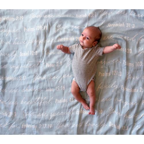 You Are Mine | Muslin Swaddle Blanket | Scripture Affirmation Christian Baby Blanket