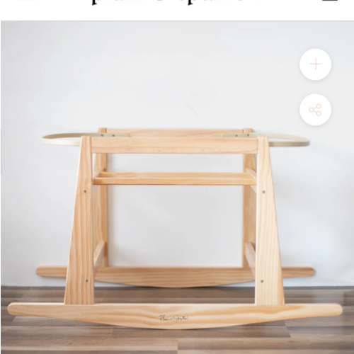 Original Rocking<br>Moses Bassinet Stand<br>with brake<br>Natural
