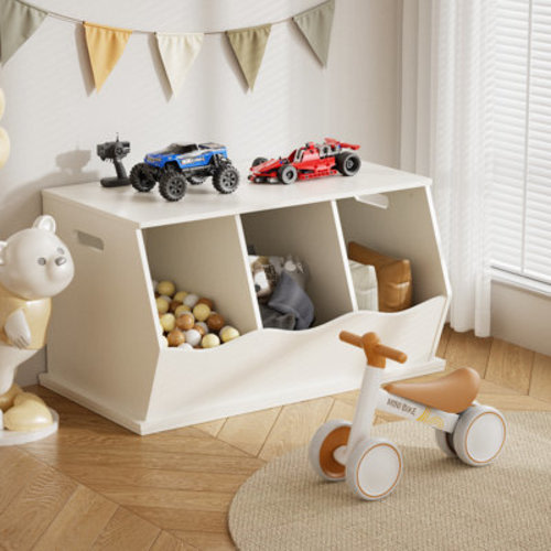 Ebern Designs Stackable Toy Organizer With 3 Bins | Wayfair