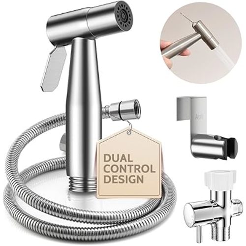 Arofa Hands-Free Handheld Bidet Sprayer for Toilet, Dual Control Mode Spray Handheld Bidet with Adjustable Water Flow, Bidet Toilet Sprayer with Bidet Hose for Feminine Wash