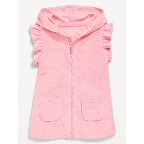 Hooded Ruffled Terry Fit and Flare Dress for Toddler Girls