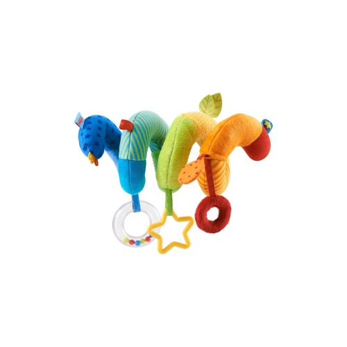 Rainbow Activity Spiral - Plush Baby Toy for Car Seat or Stroller with Dangling Elements