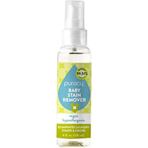 Puracy Stain Remover - Cleaning Spray, Clothes Stain Remover for Clothes, Laundry Stain Remover Spray for Clothes, Travel Stain Remover, Oil Stain Remover - Natural Spot Cleaner - Free&Clear 4oz Baby