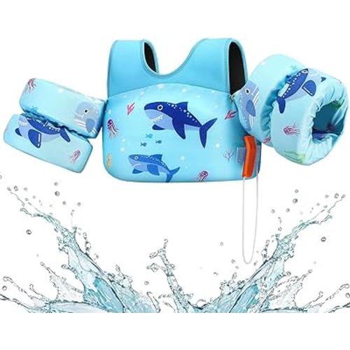 HeySplash Swim Vest for Kids, Toddler Pool Floaties Fit 20-50/70 Lbs, Children Swimming Vest with Adjustable Strap, Swim Jacket Water Wing Arm Float, Puddle Sea Beach Boat Jumper Boy Girl Baby