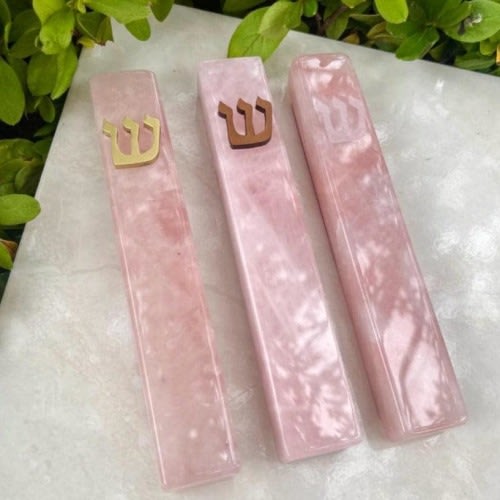 Crystal Rose Mezuzah Case