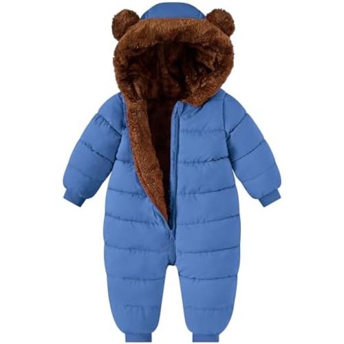 BFUSTYLE Baby Boy Snowsuit Long Sleeve Infant Coat 0-24 Months Winter Suit Newborn Puffer Jacket With Hooded