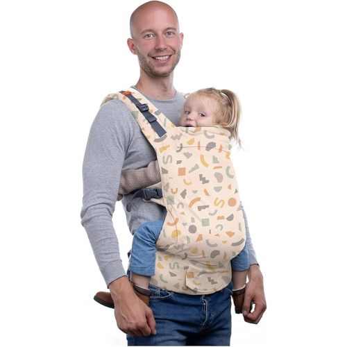 Beco Toddler Carrier with Extra Wide Seat, 100% Cotton Toddler Carrying Backpack Style and Front-Carry, Lightweight & Breathable Child Carrier, Toddler Sling Carrier 20-60 lbs (Geometric)