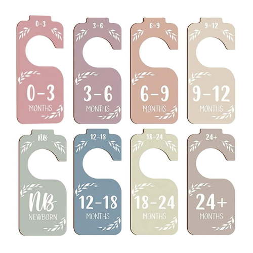 (Pack of 8) Baby Closet Wooden Dividers Double-Sided Baby Wardrobe Dividers