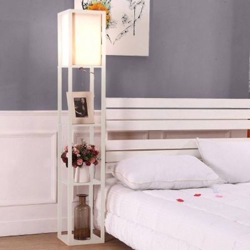 Brightech Maxwell Wood Traditional 3-Shelf (Includes LED Light Bulb) Floor Lamp