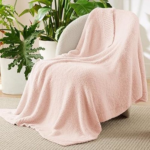 Bedsure Gentlesoft Knit Twin Blanket for Couch - Soft Cozy Fluffy Throw Blanket, Lightweight Warm All Season Plush Blankets for Bed Sofa, Mothers Day, Birthday Gifts for Her Him, Pink, 60x80 Inches