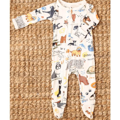 Bestaroo - Super - Soft - Bamboo - Puppy Pals White Footie