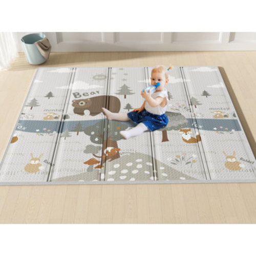 Pkinoicy Baby Play Mat, 59"x59" Foldable & Reversable Play Mat, 0.4" Thick Waterproof Foam Play Mat | Wayfair