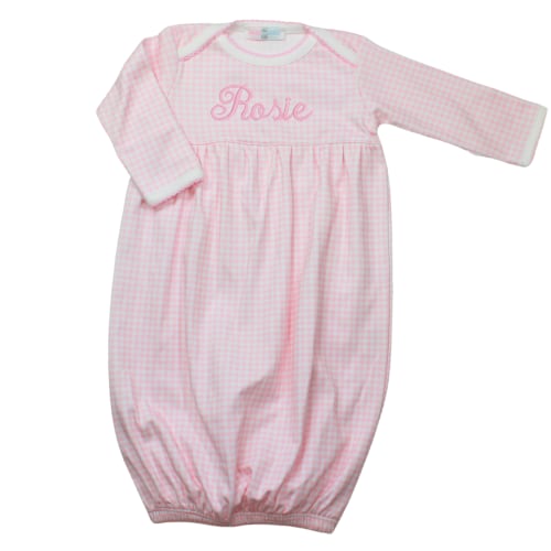 Baby Girls Pink Gingham Gown Take Home Outfit