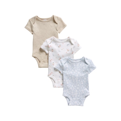 Baby Assorted 3-Pack Bodysuits, White- Blue Whale PackWhite- Blue Whale Pack