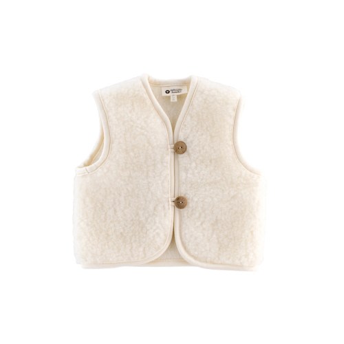 WOLLIES Amsterdam - Wool Kids Cardigan - 100% Merino Wool - 128-134 - White
