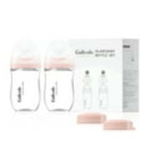 Gulicola Natural Glass Baby Bottle for Breastfeeding, Wide Neck with Slow Flow Nipple, 1 Months+, 5 oz, 2 Pack - Pink
