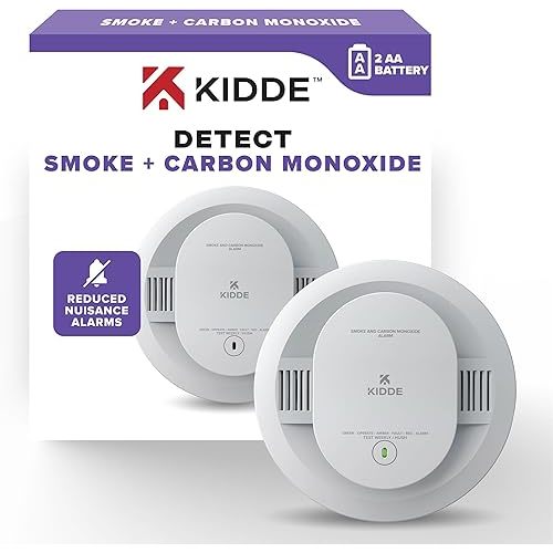 Kidde, 30CUDR, Smoke & Carbon Monoxide Detector, AA Battery Powered, LED Warning Light Indicators