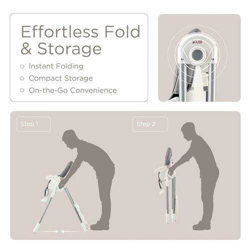 3-in-1 Foldable Baby High Chair with Removable Seat & Tray, Adjustable Height & Recline, Locking Wheels - Grey