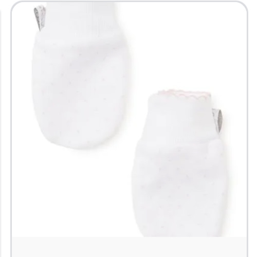White/Pink New Kissy Dots Print Mitts