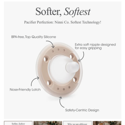 Ninni Pacifier Oatmeal 2 Pack