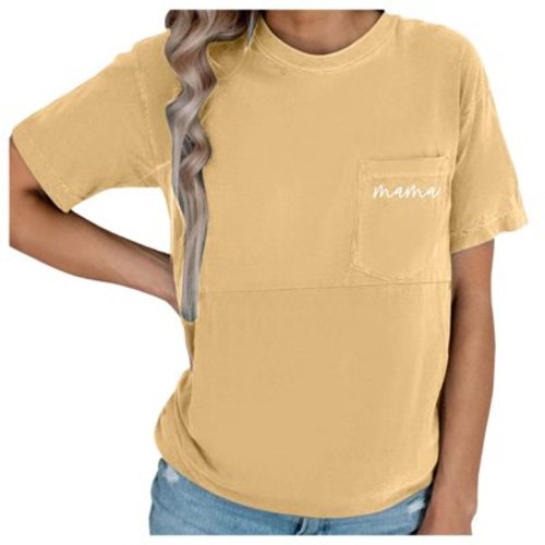 UFOUND Comfort Breastfeeding Shirts For Women Mama Zipper Nursing Tops Distressed Pregnancy Clothes With Pocket Toddler Lovely Dailywear
